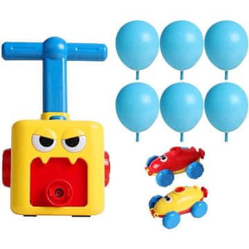 Netscroll Čarobna trkaća postaja, igračka na balone, bez baterija, edukativna i zabavna, set s automobilčićima i balonima, poklon za dječake i djevojčice, BalloonCar