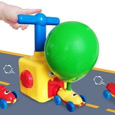 Netscroll Čarobna trkaća postaja, igračka na balone, bez baterija, edukativna i zabavna, set s automobilčićima i balonima, poklon za dječake i djevojčice, BalloonCar