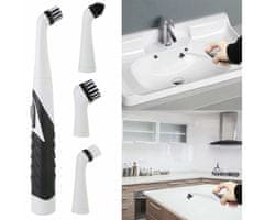 Alpina višenamjenska četka za čišćenje, bežična, IPX5, 4 nastavka, crno-bijela