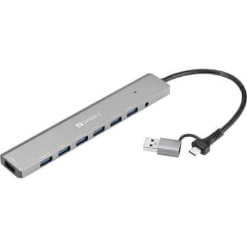 Sandberg USB-C/A v 7 x USB 3.0 Hub