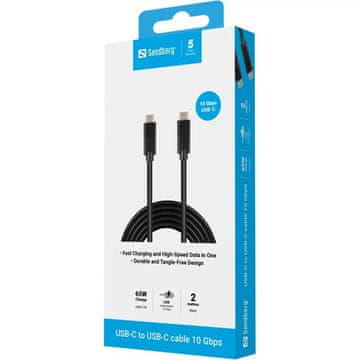 Sandberg USB-C na USB-C, USB 3.1 Gen 2, 2 m