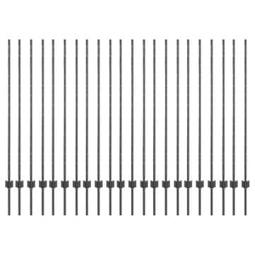 Vidaxl Stup za ogradu 22 szt. Siva 180 cm Čelik