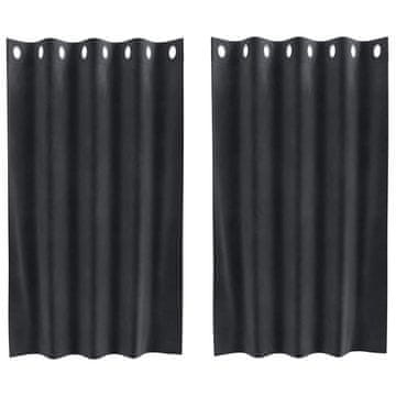 Vidaxl Zavjese za zamračivanje 2 pcs Tamno siva 140 x 140 cm Baršun