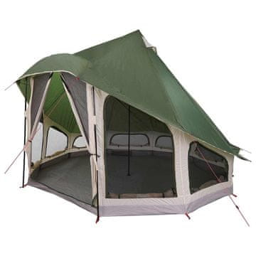 Vidaxl Tipi šator s krovom s pohranom Zelena 404 x 370 x 270 cm taft