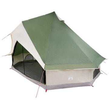 Vidaxl Tipi šator s krovom s pohranom Zelena 400 x 346 x 250 cm taft