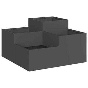 Vidaxl Vrtna saksija Crna 80 x 80 x 48 cm Čelik