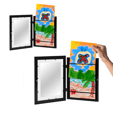 Netscroll Inovativni okvir za dječje crteže i fotografije, magnetno zatvaranje, lako otvaranje 180°, idealan za uspomene i umjetnička djela, ArtFrame