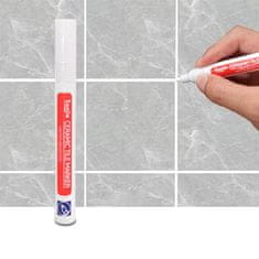 Netscroll Set 2x marker za fuge, korekcijsko pisalo za obnavljanje keramičkih fuga, vodootporna bijela boja, jednostavna primjena, CeramicTilePen