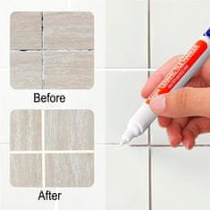 Netscroll Set 2x marker za fuge, korekcijsko pisalo za obnavljanje keramičkih fuga, vodootporna bijela boja, jednostavna primjena, CeramicTilePen