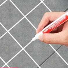 Netscroll Set 2x marker za fuge, korekcijsko pisalo za obnavljanje keramičkih fuga, vodootporna bijela boja, jednostavna primjena, CeramicTilePen