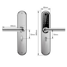 BOT Pametna ručka TTLock H1 W srebrna 72 mm