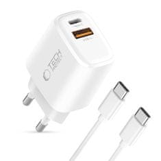 Tech-protect NCA20 mrežni punjač 20W PD QC + kabel USB-C, bijeli