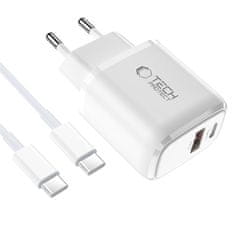 Tech-protect NCA20 mrežni punjač 20W PD QC + kabel USB-C, bijeli