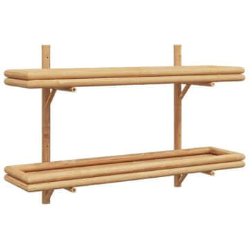 Vidaxl Polica na zidu s policom Zidne Smeđa 100 x 26 x 60 cm bambus
