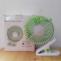 Luniks USB prijenosni stolni ventilator s osvjetljenjem – Ventilator sa štipaljkom – Crni