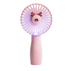 Luniks Prijenosni stolni USB ventilator s lampom – Roza