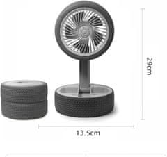 Luniks Sklopivi ventilator u obliku gume s lampom – Bijeli