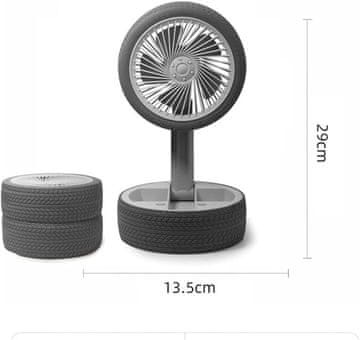 Luniks Sklopivi ventilator u obliku gume s lampom – Bijeli
