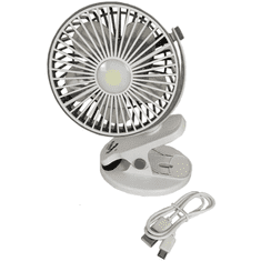 Luniks USB prijenosni stolni ventilator s osvjetljenjem – Ventilator sa štipaljkom – Crni