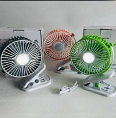 Luniks USB prijenosni stolni ventilator s osvjetljenjem – Ventilator sa štipaljkom – Crni
