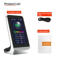 BOT Pametni monitor kvalitete zraka AQ1 WiFi Tuya CO2, TVOC, HCHO, PM2.5