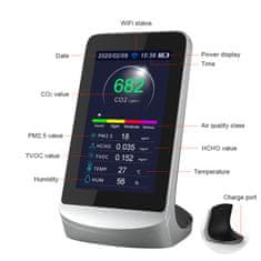 BOT Pametni monitor kvalitete zraka AQ1 WiFi Tuya CO2, TVOC, HCHO, PM2.5