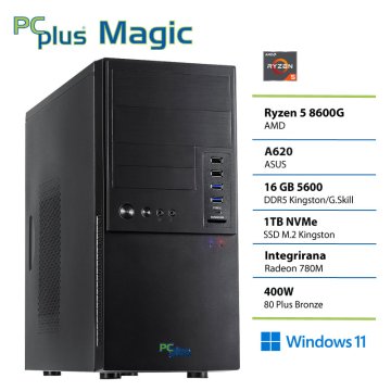 PCplus Magic Ryzen 5 8600G 16GB 1TB Windows 11 Pro stolno računalo