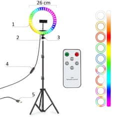 MG ZD666 RGB Selfie Ring Light svjetlosni prsten + tronožac 2.1m, crna