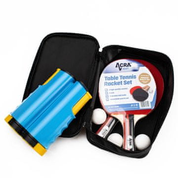 ACRAsport Acra set za stolni tenis, 2 reketa, loptice i mrežica