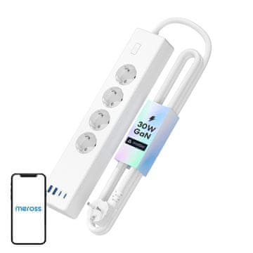 Meross Meross MSP844(EU) pametna brza produžena traka za punjenje, 4 utičnice + 2x USB-A + 2x USB-C (Matter)