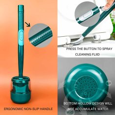 Netscroll WC četka sa silikonskom glavom, moderna WC četka, integrirani dozator za sredstvo za čišćenje, ergonomska drška, brzo sušenje, BestBrush