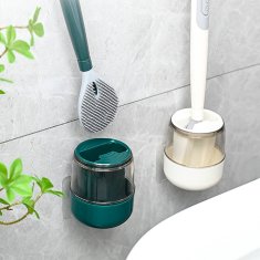 Netscroll WC četka sa silikonskom glavom, moderna WC četka, integrirani dozator za sredstvo za čišćenje, ergonomska drška, brzo sušenje, BestBrush