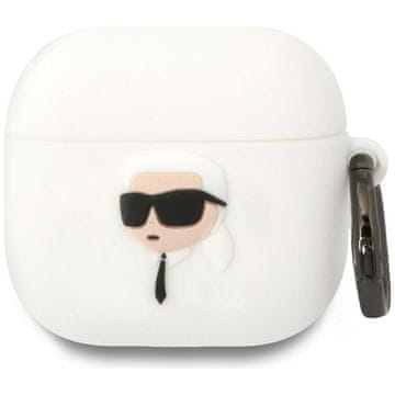 Karl Lagerfeld Karl, molim te. LAGERFELD maskica za APPLE AirPods 4 KLA4RUNIKH (3D SIL NFT K) bijela
