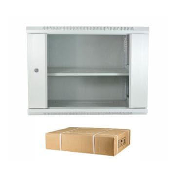 Datech zidni ormar 12U 635 600x450 sivi + polica DP.6412.9000