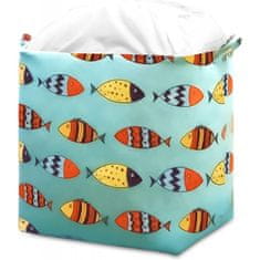 LIVEFY koš za igračke / rublje Fishy 50×40×45 cm, tirkizni