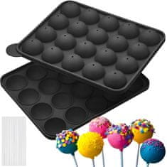 MG Cake Pops silikonski kalup za kekse, crni