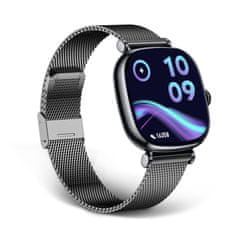 Ksix smartwatch Iria, 1,7" AMOLED, 4 dana aut., metal i silikon. narukvica, crna