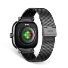 Ksix smartwatch Iria, 1,7" AMOLED, 4 dana aut., metal i silikon. narukvica, crna