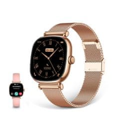 Ksix smartwatch Iria, 1,7" AMOLED, 4 dana aut., metal i silikon. narukvica, roza
