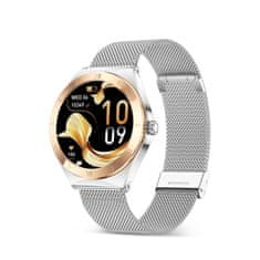 Ksix Smartwatch Lya, 1,19” AMOLED, 5 dana aut., met. i sili. narukvica, srebrni