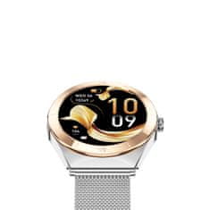 Ksix Smartwatch Lya, 1,19” AMOLED, 5 dana aut., met. i sili. narukvica, srebrni