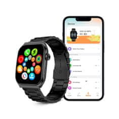 Ksix smartwatch Olympo, AMOLED 1,96” zaslon, 2 remena, 5 dana aut., crni