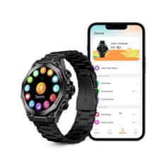 Ksix Smartwatch Titanium, AMOLED 1,43” zaslon, 2 remena, 5 dana aut., crni