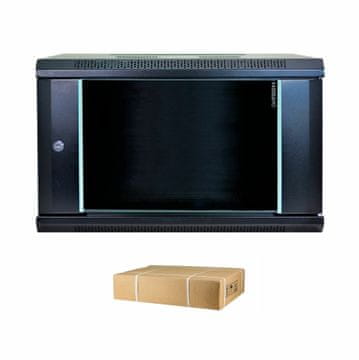 Datech zidni ormar 6U 368 600x450 crni + polica DP.6406.9001