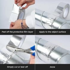 Netscroll Aluminijska ljepljiva traka za brtvljenje i izolaciju, traka za brtvljenje cijevi, vodootporna i otporna na toplinu, izolacijska traka za klima uređaje, 10 m, AluTape