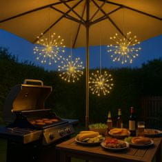 Netscroll LED vatromet dekoracija, 120 LED lampica na bakrenoj žici, 8 načina treperenja, daljinski upravljač, 10 razina svjetline, vodootporna za unutarnju i vanjsku uporabu, RomanticLights