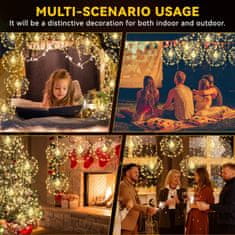 Netscroll LED vatromet dekoracija, 120 LED lampica na bakrenoj žici, 8 načina treperenja, daljinski upravljač, 10 razina svjetline, vodootporna za unutarnju i vanjsku uporabu, RomanticLights