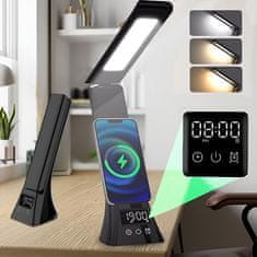 VYZIO® Bežični punjač postaja s LED svjetlom i prikazom vremena, brzo punjenje za mobitele | TABLECHARGE