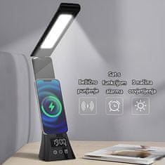 VYZIO® Bežični punjač postaja s LED svjetlom i prikazom vremena, brzo punjenje za mobitele | TABLECHARGE