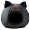 Mersjo Kućica za mačke, uzgajivačnica, plišani krevet s ušima DAISY crna